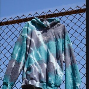 Urban Outfitters Teal and Gray Tie-Dye Sweater